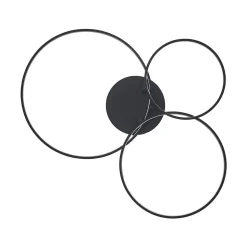 Lindby LED-loftlampe Rayk, sort, metal, 77 cm, dæmpbar