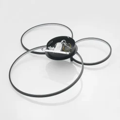 Lindby LED-loftlampe Rayk, sort, metal, 77 cm, dæmpbar