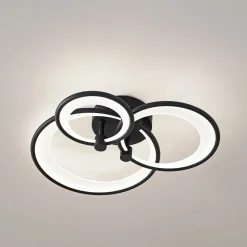 Lindby LED-loftlampe Sorma, sort, CCT, dæmpbar