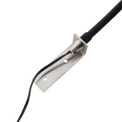 Lindby LED-læselampe Flexola, nikkel, rund, metal, stik