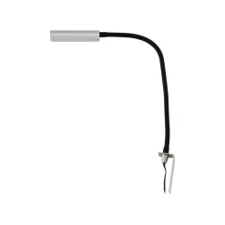 Lindby LED-læselampe Flexola, nikkel, kantet, metal, stik