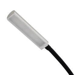 Lindby LED-læselampe Flexola, nikkel, kantet, metal, stik