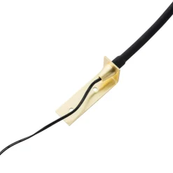 Lindby LED-læselampe Flexola, guld, rund, metal, stik