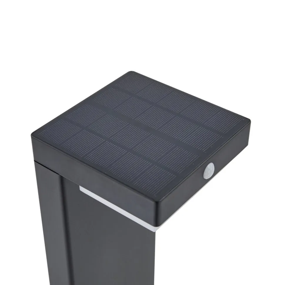 Lindby LED-sokkellampe Eleazar, sort, aluminium, sensor