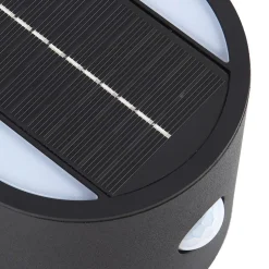 Lindby LED-solcellelampe Amren, sort, ABS, sensor