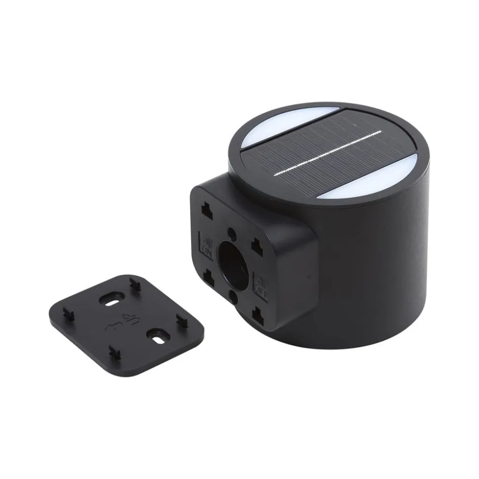 Lindby LED-solcellelampe Amren, sort, ABS, sensor