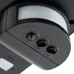 Lindby LED-solcellelampe Naelin, sort, sensor, IP44