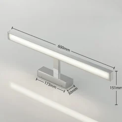 Lindby LED-spejllampe Jukka, 60 cm, krom, metal, IP44
