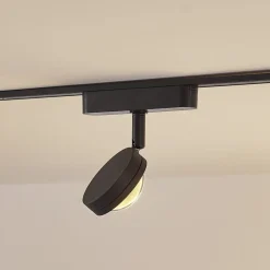 Lindby LED-spot 48 V Lumaro, sort, Ø 7,3 cm, aluminium, dæmpbar