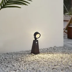 Lindby LED-spotlight Raide, sensor, sort, aluminium