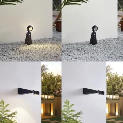 Lindby LED-spotlight Raide, sensor, sort, aluminium