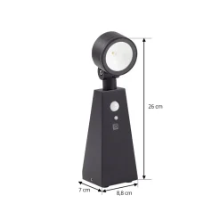 Lindby LED-spotlight Raide, sensor, sort, aluminium