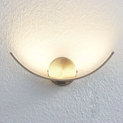 Lindby LED-væglampe Iven, bredde 34 cm, nikkel, 3.000 K