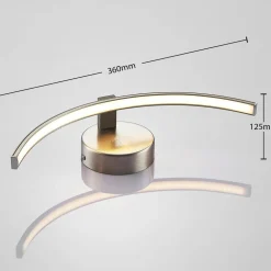 Lindby LED-væglampe Iven, bredde 34 cm, nikkel, 3.000 K