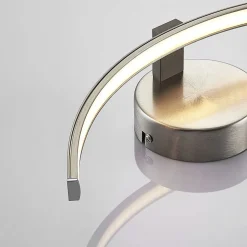 Lindby LED-væglampe Iven, bredde 34 cm, nikkel, 3.000 K