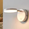 Lindby LED-væglampe Milow, hvid, 9,6 cm høj, afbryder