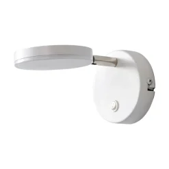 Lindby LED-væglampe Milow, hvid, 9,6 cm høj, afbryder