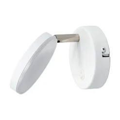 Lindby LED-væglampe Milow, hvid, 9,6 cm høj, afbryder