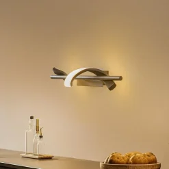 Lindby LED-væglampe Munja, sort, metal