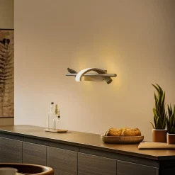 Lindby LED-væglampe Munja, sort, metal