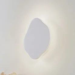 Lindby LED-væglampe Nielson, hvid, gips, 30 x 30 cm