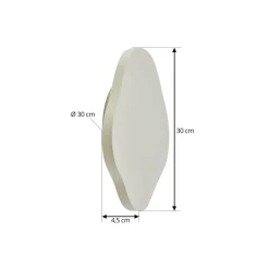 Lindby LED-væglampe Nielson, beige, gips, 30 cm høj