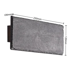 Lindby LED-væglampe Peetu, 22 cm lang, skifer, dæmpbar