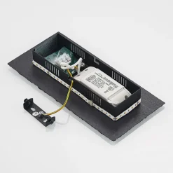 Lindby LED-væglampe Peetu, 22 cm lang, skifer, dæmpbar