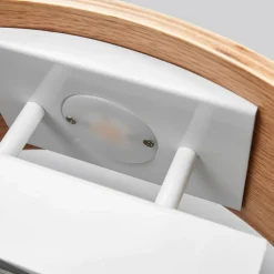 Lindby LED-væglampe Rafailia, bredde 33 cm, træ, 3.000K