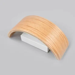 Lindby LED-væglampe Rafailia, bredde 23 cm, træ, 3.000 K