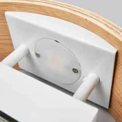 Lindby LED-væglampe Rafailia, bredde 23 cm, træ, 3.000 K