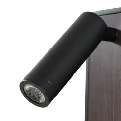 Lindby LED-væglampe Tallis, sort, USB-C, bevægelig