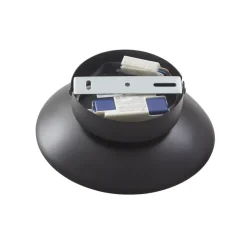 Lindby LED-væglampe Tiama, metal, sort/guld, Ø 20 cm