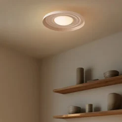 Lindby LED-væglampe Waves, beige, Ø 43 cm, metal