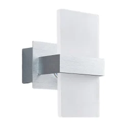 Lindby LED-væglampe Yorick, 18 cm, aluminium/hvid med afbryder