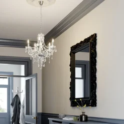 Lindby lysekrone Merida, krom, metal, 5 lyskilder, Ø 52 cm