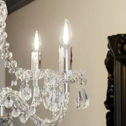 Lindby lysekrone Merida, krom, metal, 5 lyskilder, Ø 52 cm