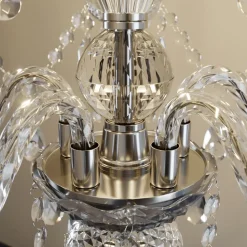 Lindby lysekrone Merida, krom, metal, 5 lyskilder, Ø 52 cm