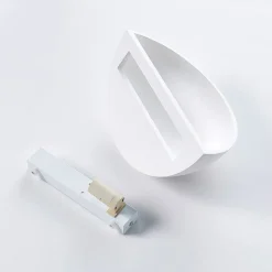 Lindby Narin uplight væglampe, hvid, gips, halvcirkelformet, 28 cm