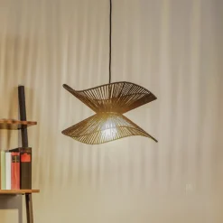 Lindby pendel Valdorin, sort, papir, Ø 40 cm, E27