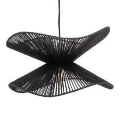 Lindby pendel Valdorin, sort, papir, Ø 40 cm, E27