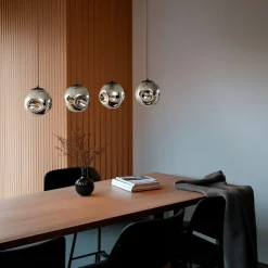 Lindby pendel Valentina, E14, 4-lys, røgfarvet grå, glas