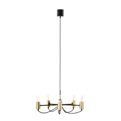 Lindby Prospa lysekrone i sort og messing