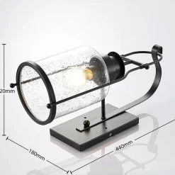 Lindby Rozalie væglampe, sort, metal, lygte, 44cm