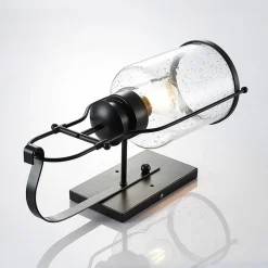 Lindby Rozalie væglampe, sort, metal, lygte, 44cm