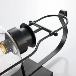 Lindby Rozalie væglampe, sort, metal, lygte, 44cm