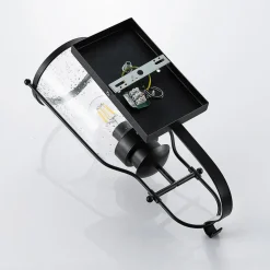 Lindby Rozalie væglampe, sort, metal, lygte, 44cm