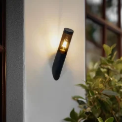 Lindby Statius udendørs væglampe, antracit, jern, 40 cm