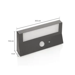 Lindby udendørs LED-væglampe til udendørs vægmontering Maresia, sensor, antracit