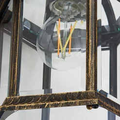 Lindby udendørs væglampe Adelisa, guld antik, aluminium, højde 39 cm